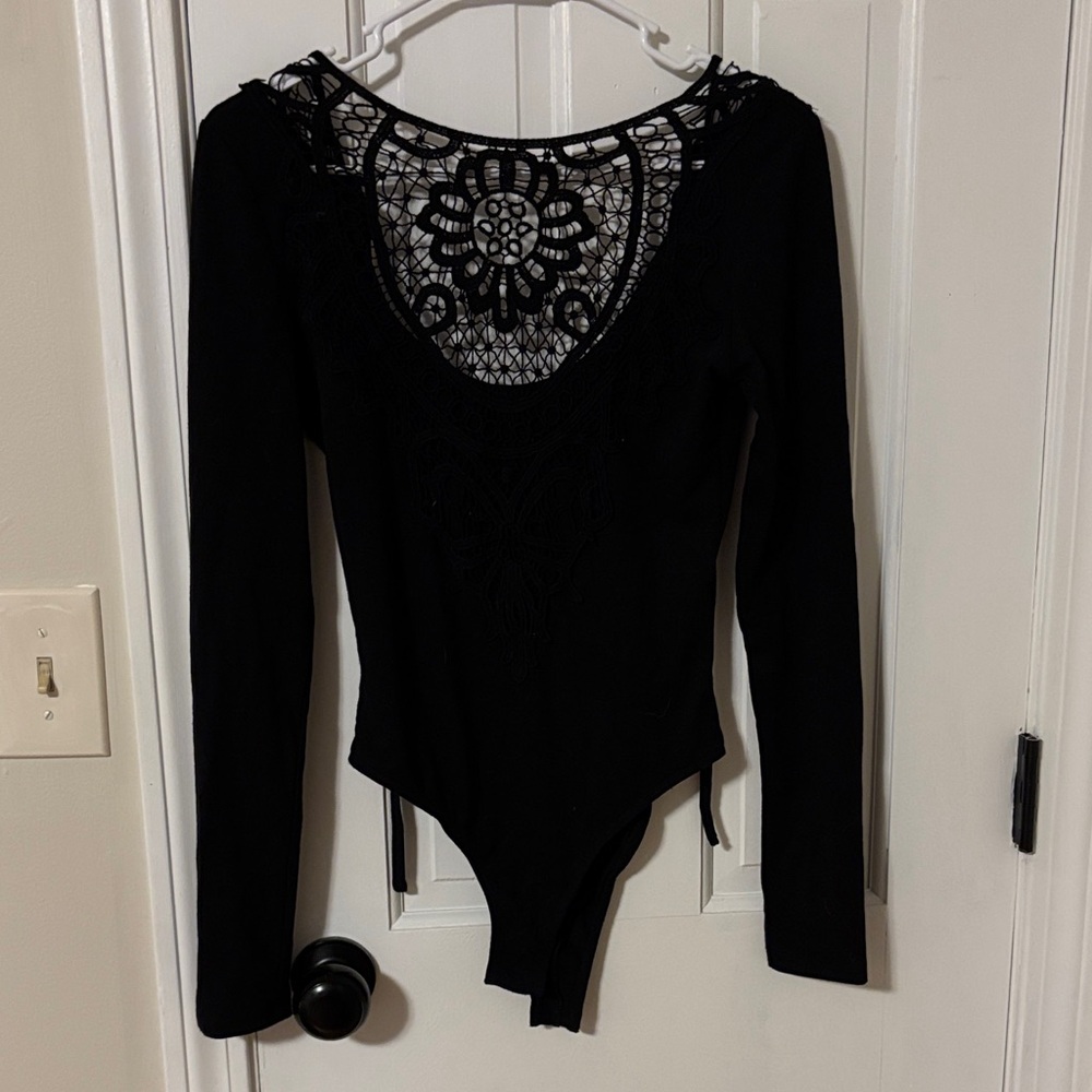Forever 21 Black Lace Detail Bodysuit